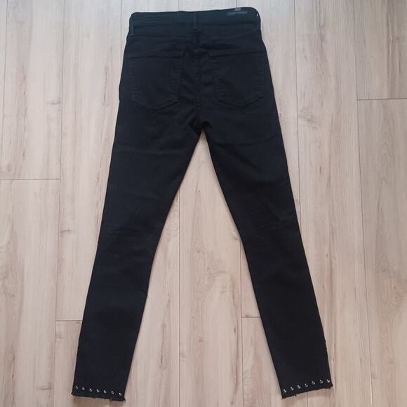 Citizens of Humanity Rocket Studded Ankle Split Hem Jeans Black 26W - Picture 5 of 14